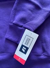 Load image into Gallery viewer, 1340 on RUSSELL PURPLE - HAND SCREEN PRINTED HOODIE (black friday 2022)
