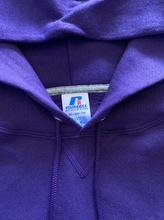 Load image into Gallery viewer, 1340 on RUSSELL PURPLE - HAND SCREEN PRINTED HOODIE (black friday 2022)
