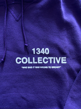 Load image into Gallery viewer, 1340 on RUSSELL PURPLE - HAND SCREEN PRINTED HOODIE (black friday 2022)
