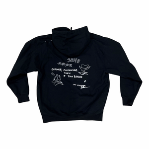 1340 DOODLE - HAND SCREEN PRINTED HOODIE (black friday 2022)
