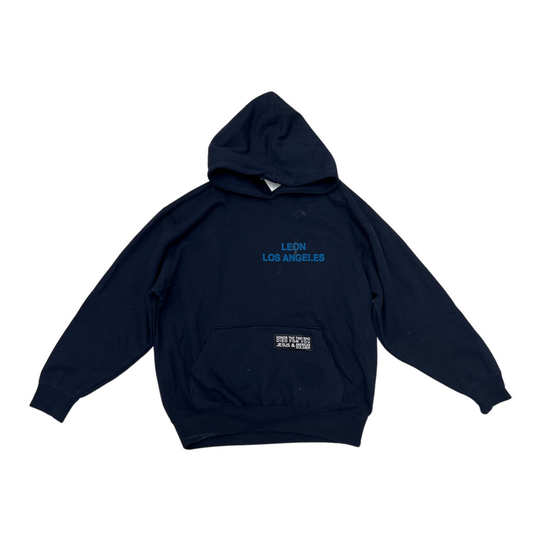 1340 LEON PATCHES - 1/1 HAND PRINTED HOODIE (black friday 2022)