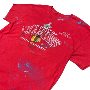 1340 BLACKHAWKS - 1/1 HAND PAINTED TSHIRT - LARGE