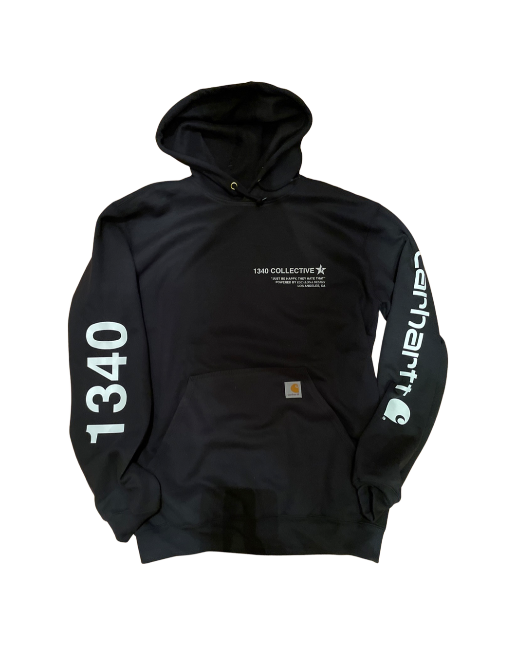 1340 JUST BE HAPPY THEY HATE THAT LOGO SLEEVE - HOODIE (Black Friday 2022)