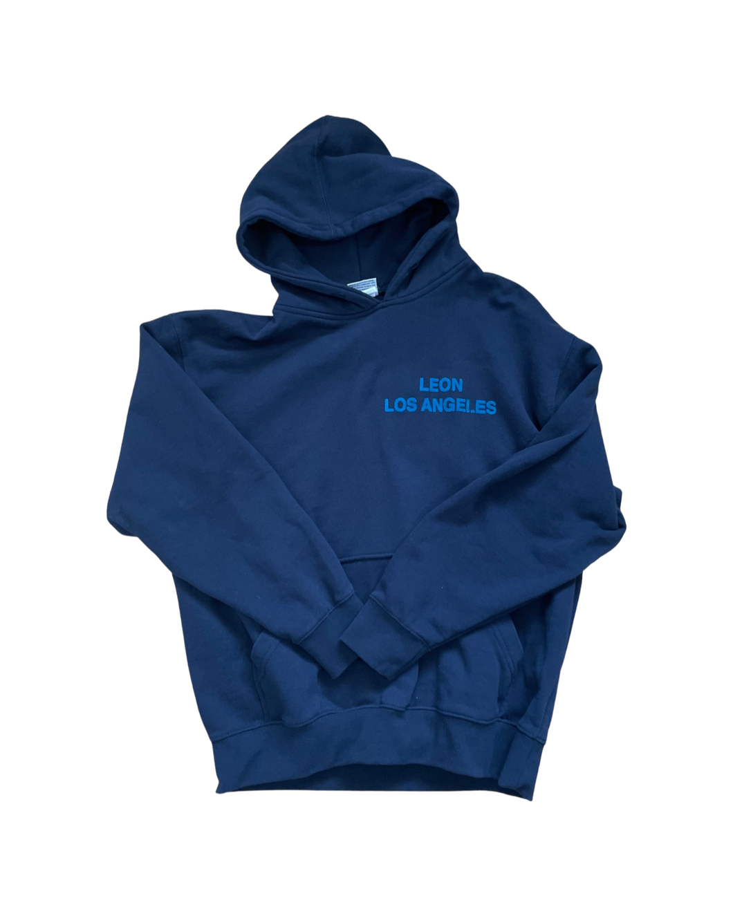 1340 LEON - HAND SCREEN PRINTED HOODIE NAVY BLUE