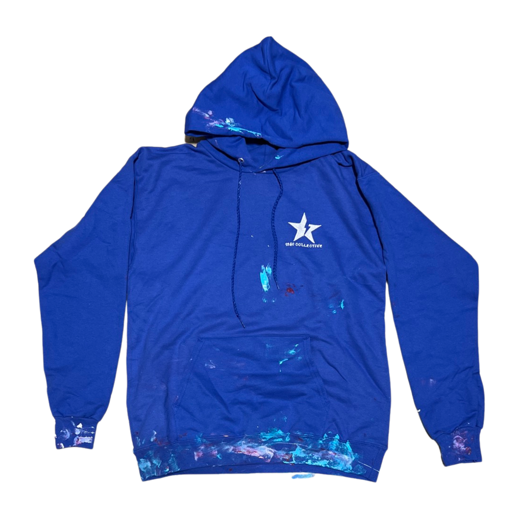 1340 BLUE - 1/1 HANDPAINTED HOODIE