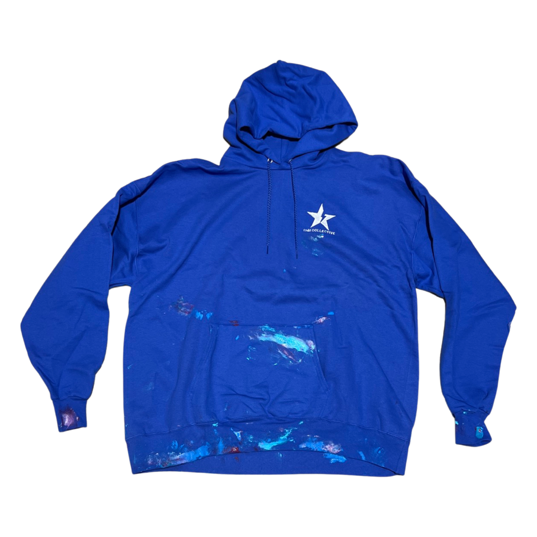 1340 BLUE - 1/1 HAND PAINTED HOODIE